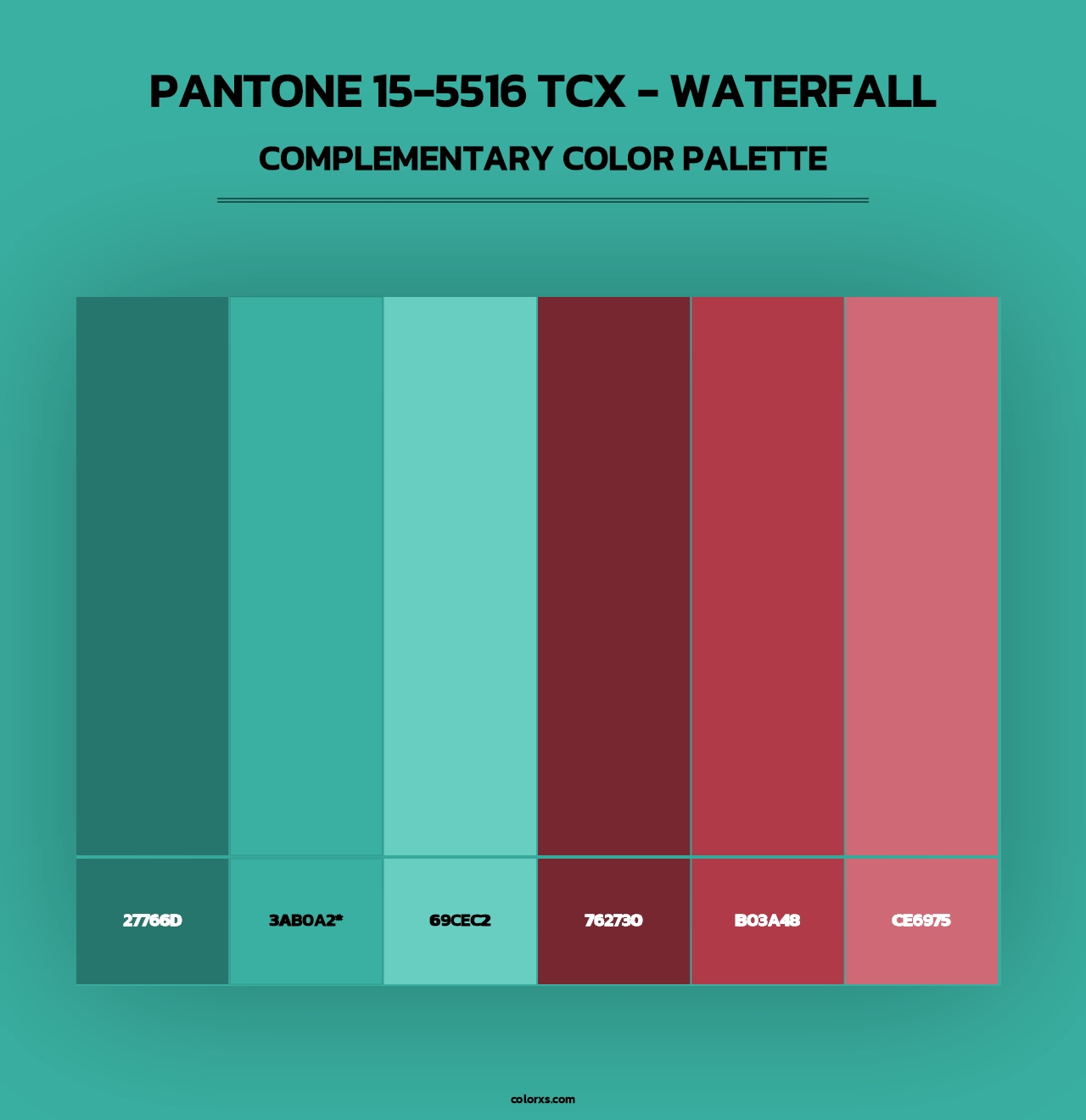 PANTONE 15-5516 TCX - Waterfall - Complementary Color Palette