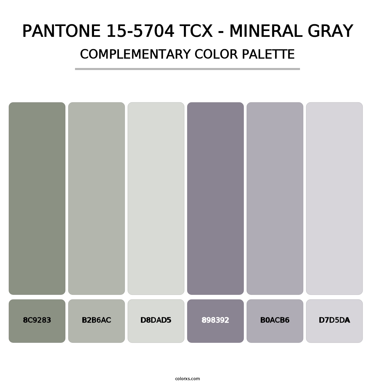 PANTONE 15-5704 TCX - Mineral Gray - Complementary Color Palette