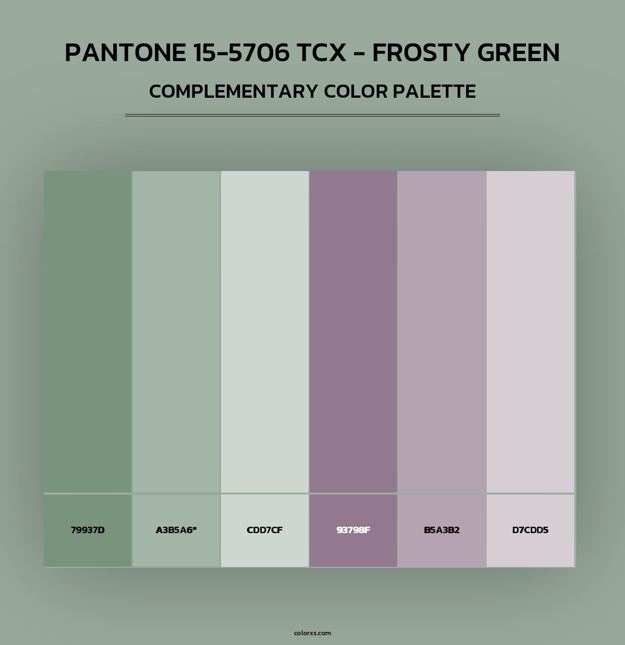 PANTONE 15-5706 TCX - Frosty Green - Complementary Color Palette