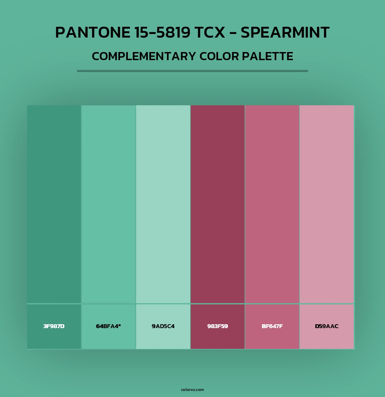 PANTONE 15-5819 TCX - Spearmint - Complementary Color Palette