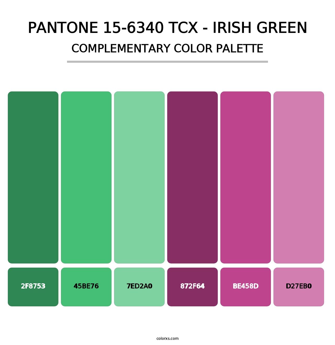 PANTONE 15-6340 TCX - Irish Green - Complementary Color Palette