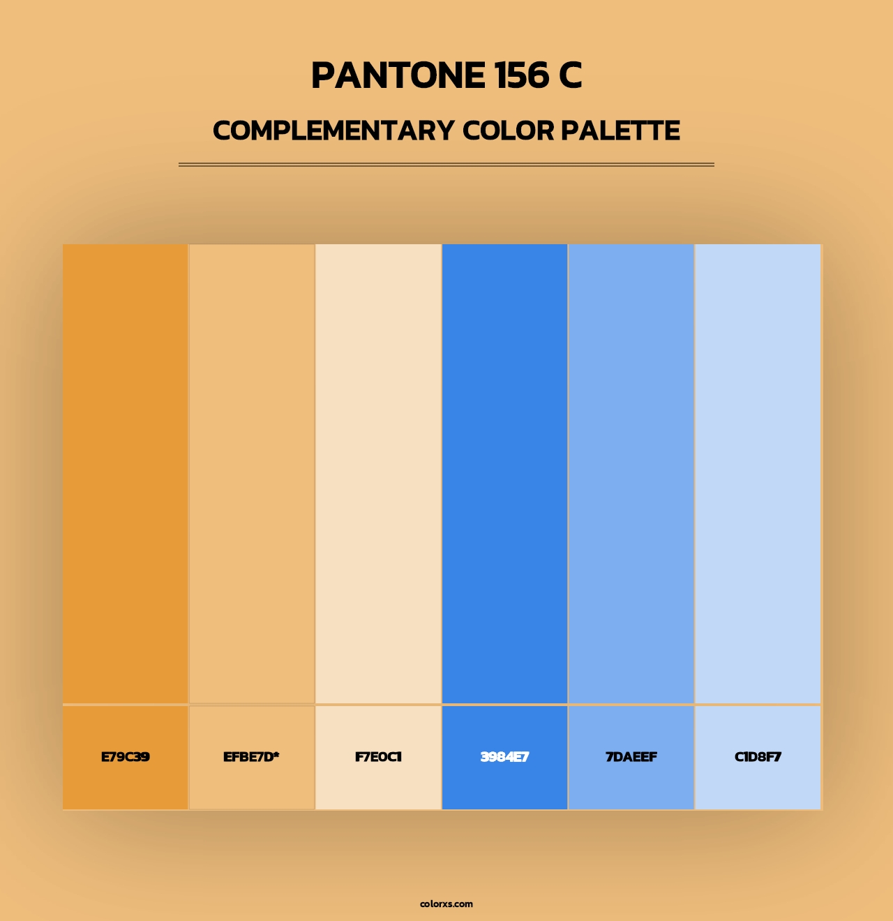 PANTONE 156 C - Complementary Color Palette