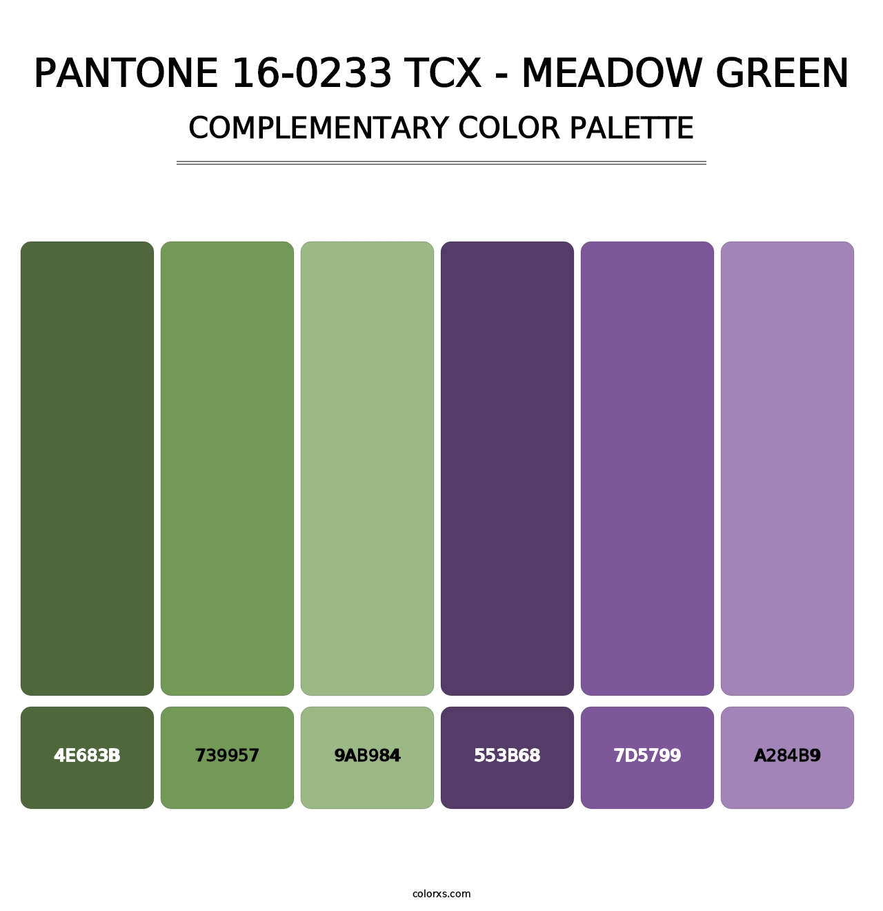 PANTONE 16-0233 TCX - Meadow Green - Complementary Color Palette