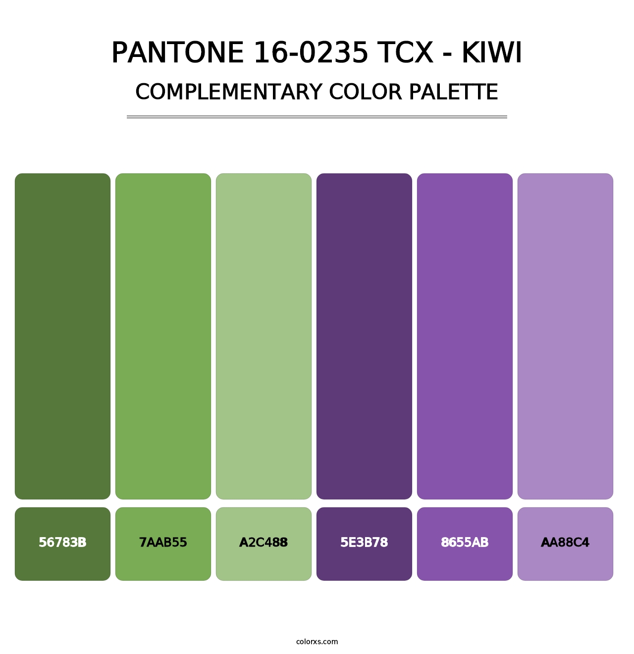 PANTONE 16-0235 TCX - Kiwi - Complementary Color Palette