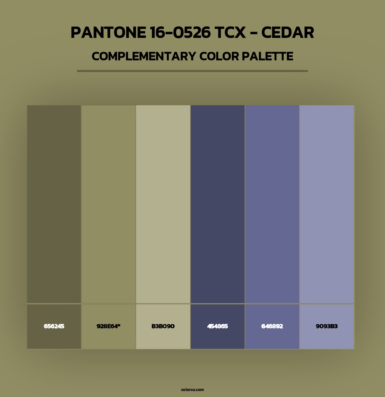 PANTONE 16-0526 TCX - Cedar - Complementary Color Palette