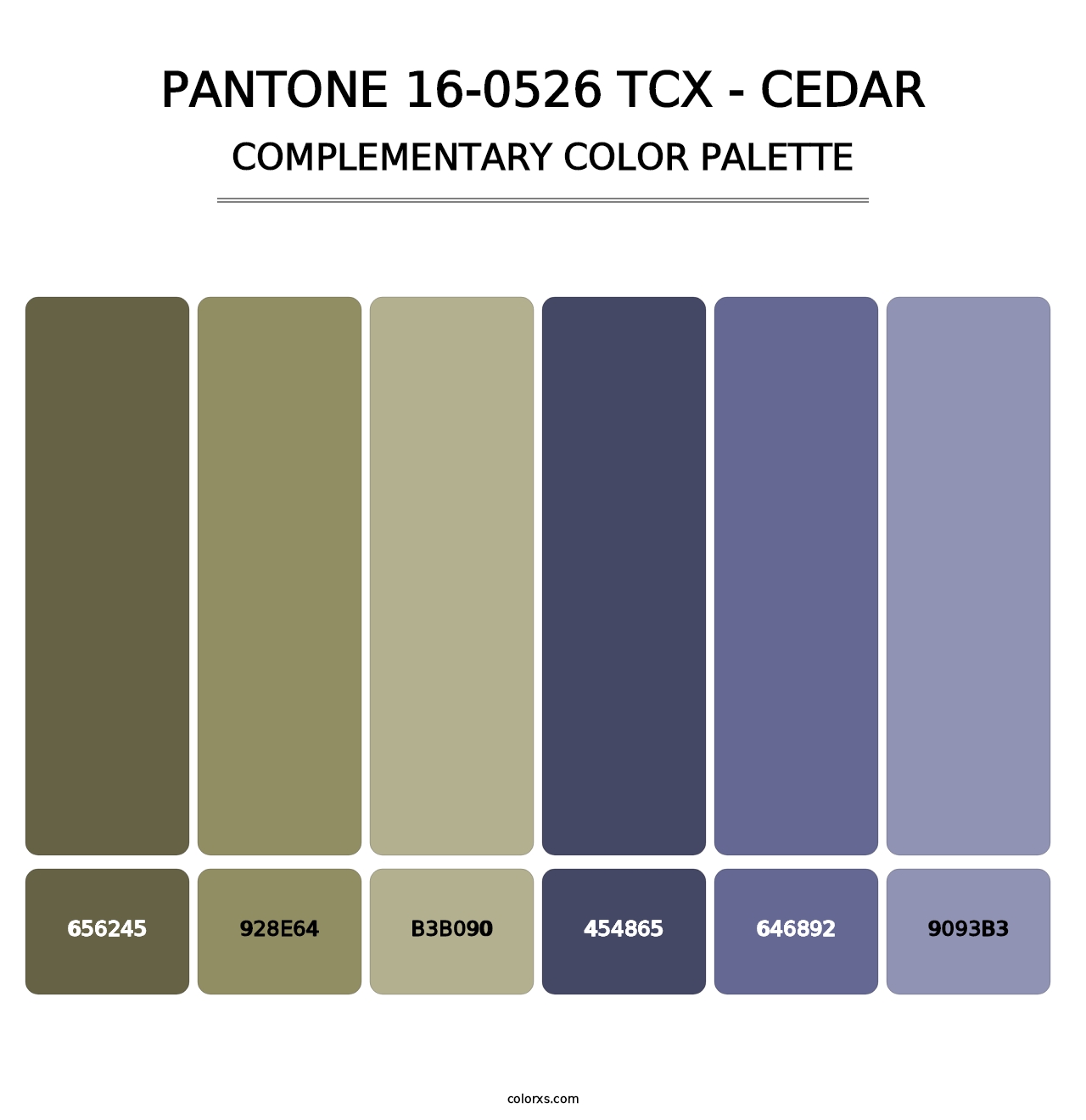 PANTONE 16-0526 TCX - Cedar - Complementary Color Palette