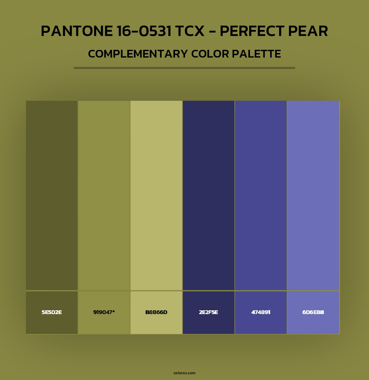 PANTONE 16-0531 TCX - Perfect Pear - Complementary Color Palette