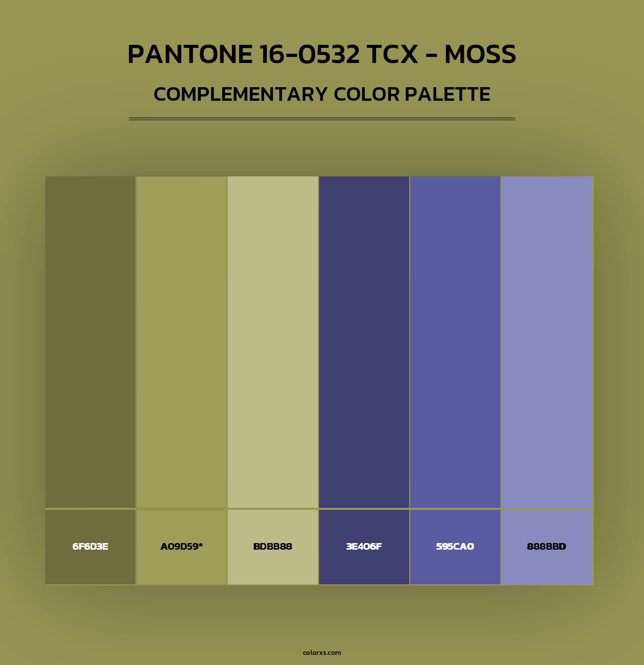 PANTONE 16-0532 TCX - Moss - Complementary Color Palette
