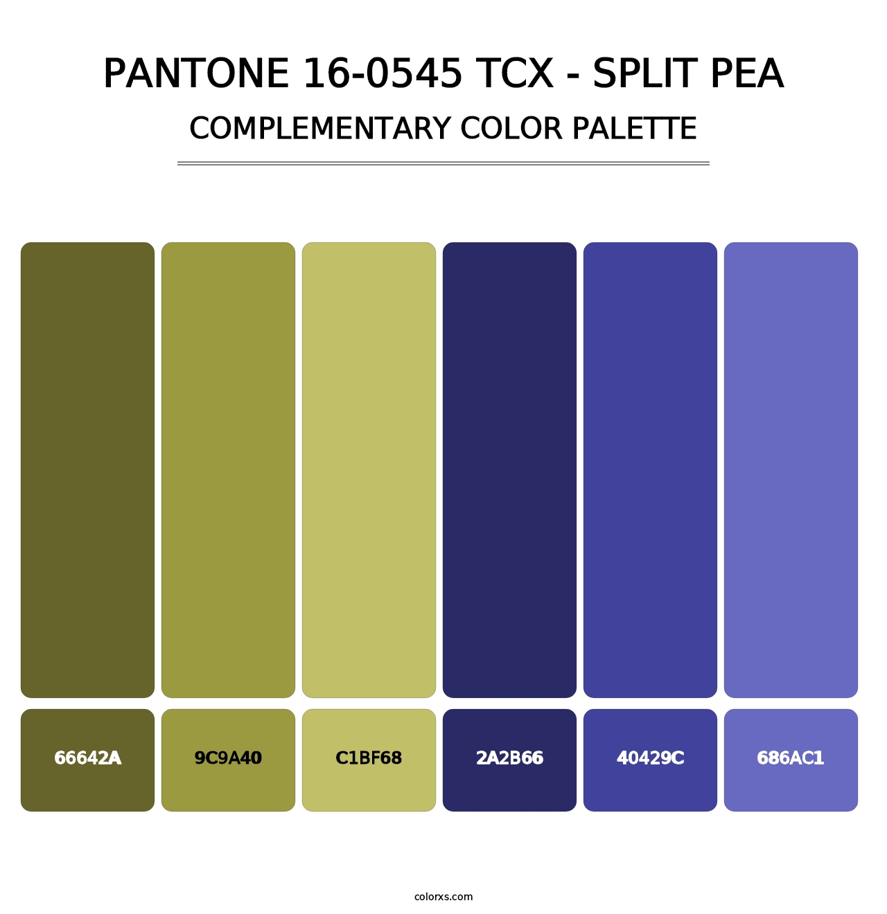 PANTONE 16-0545 TCX - Split Pea - Complementary Color Palette