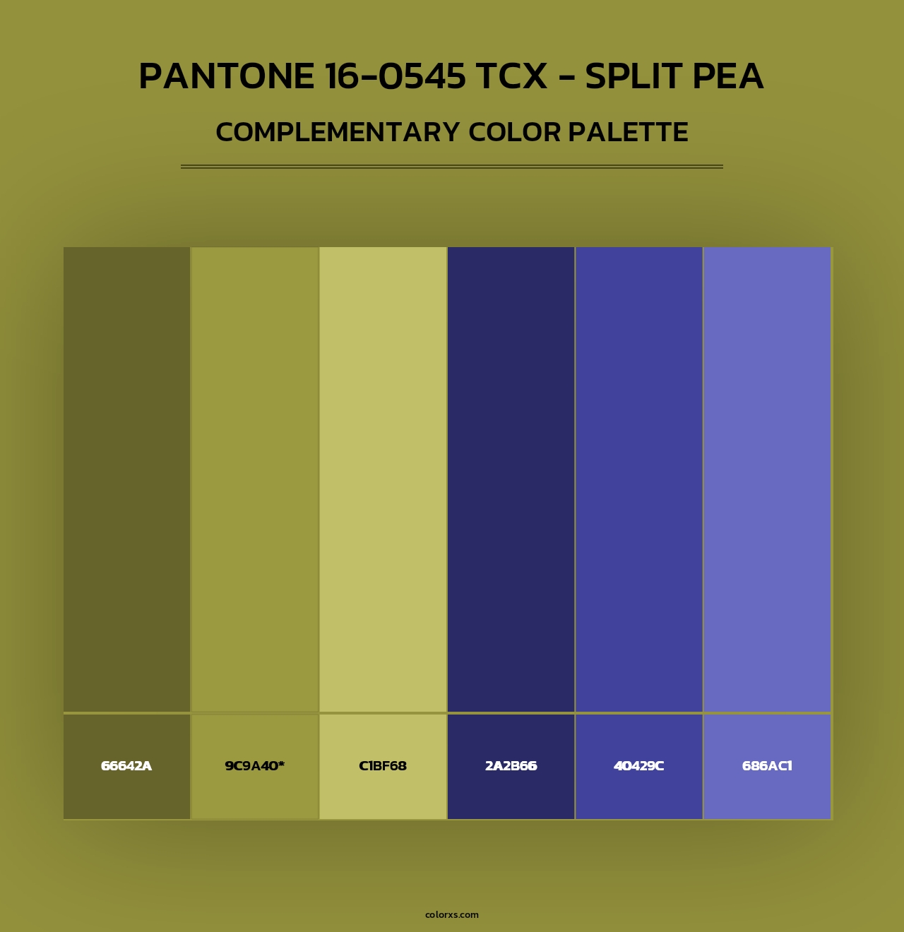 PANTONE 16-0545 TCX - Split Pea - Complementary Color Palette