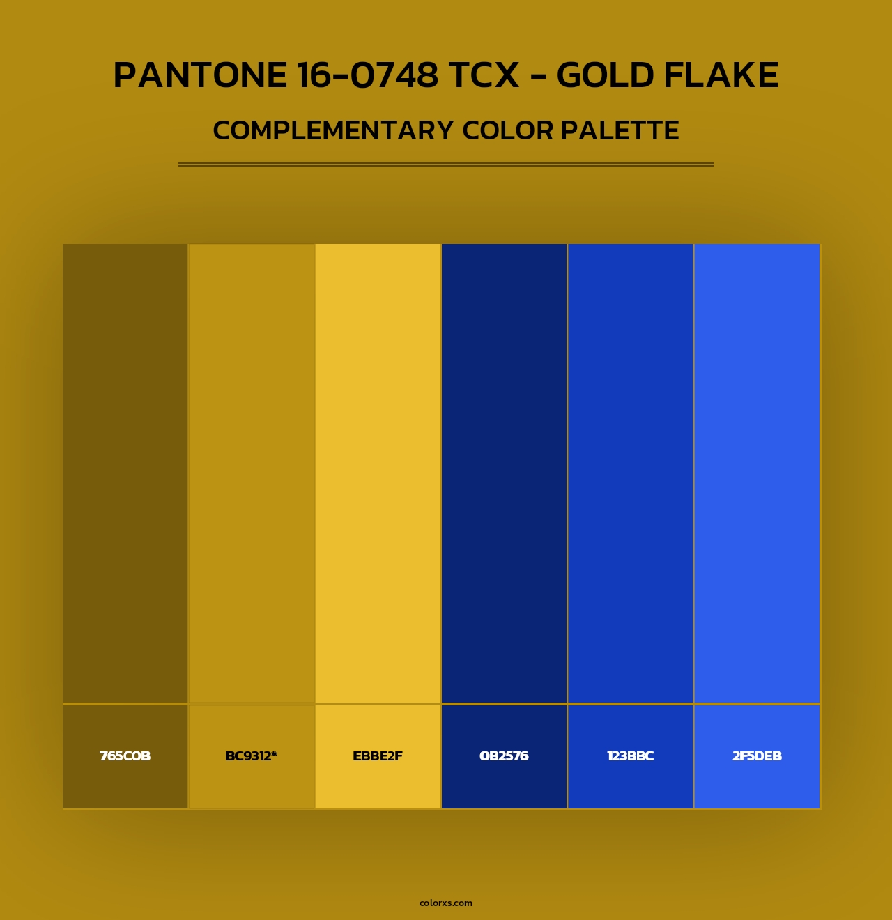 PANTONE 16-0748 TCX - Gold Flake - Complementary Color Palette