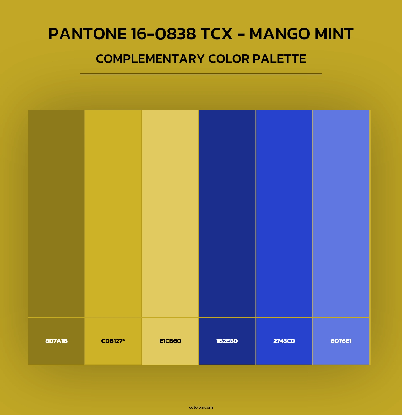 PANTONE 16-0838 TCX - Mango Mint - Complementary Color Palette