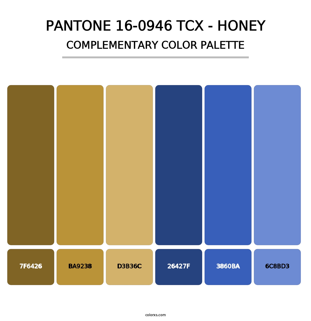 PANTONE 16-0946 TCX - Honey - Complementary Color Palette