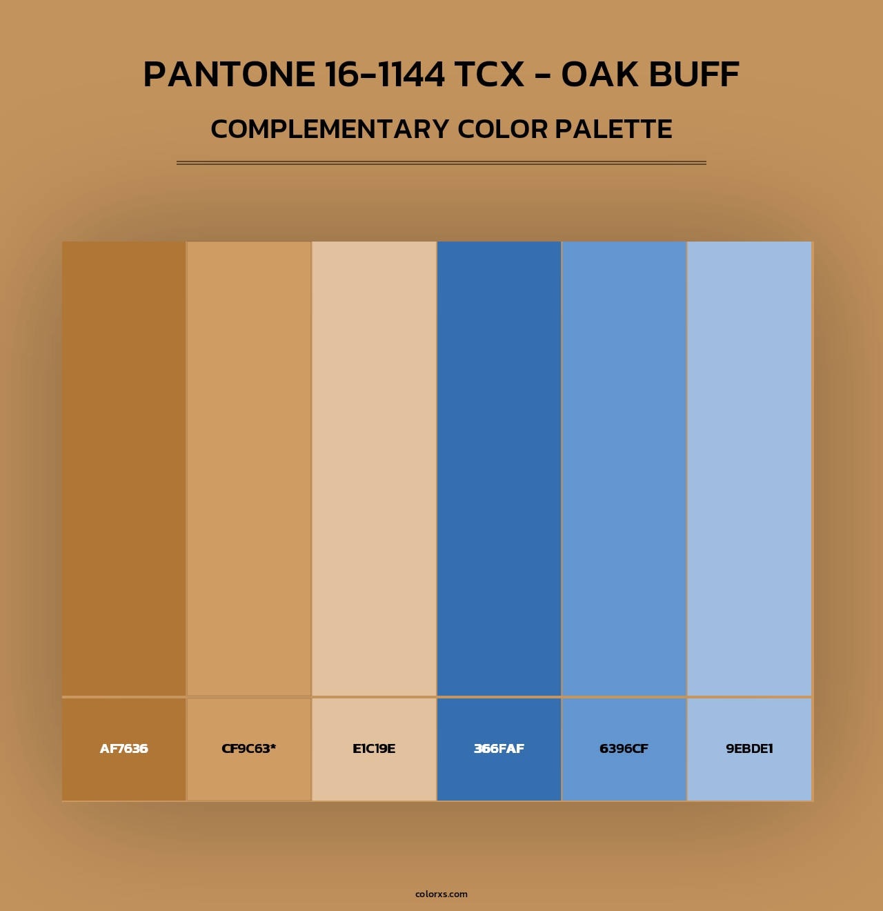 PANTONE 16-1144 TCX - Oak Buff - Complementary Color Palette