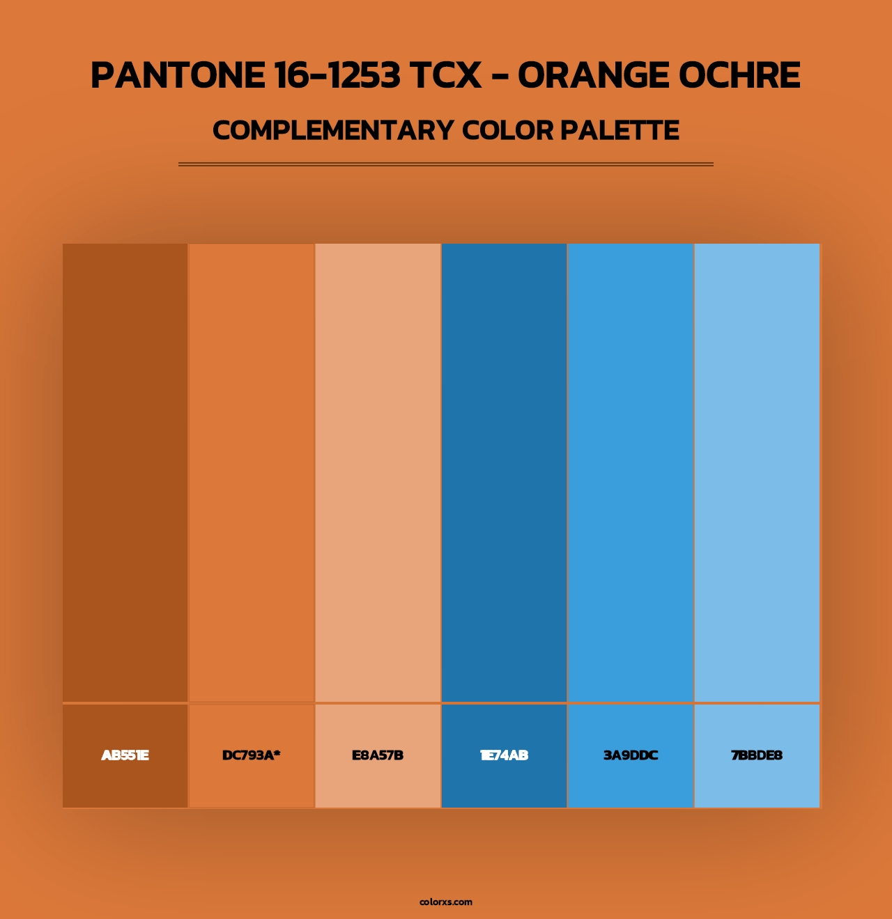 PANTONE 16-1253 TCX - Orange Ochre - Complementary Color Palette