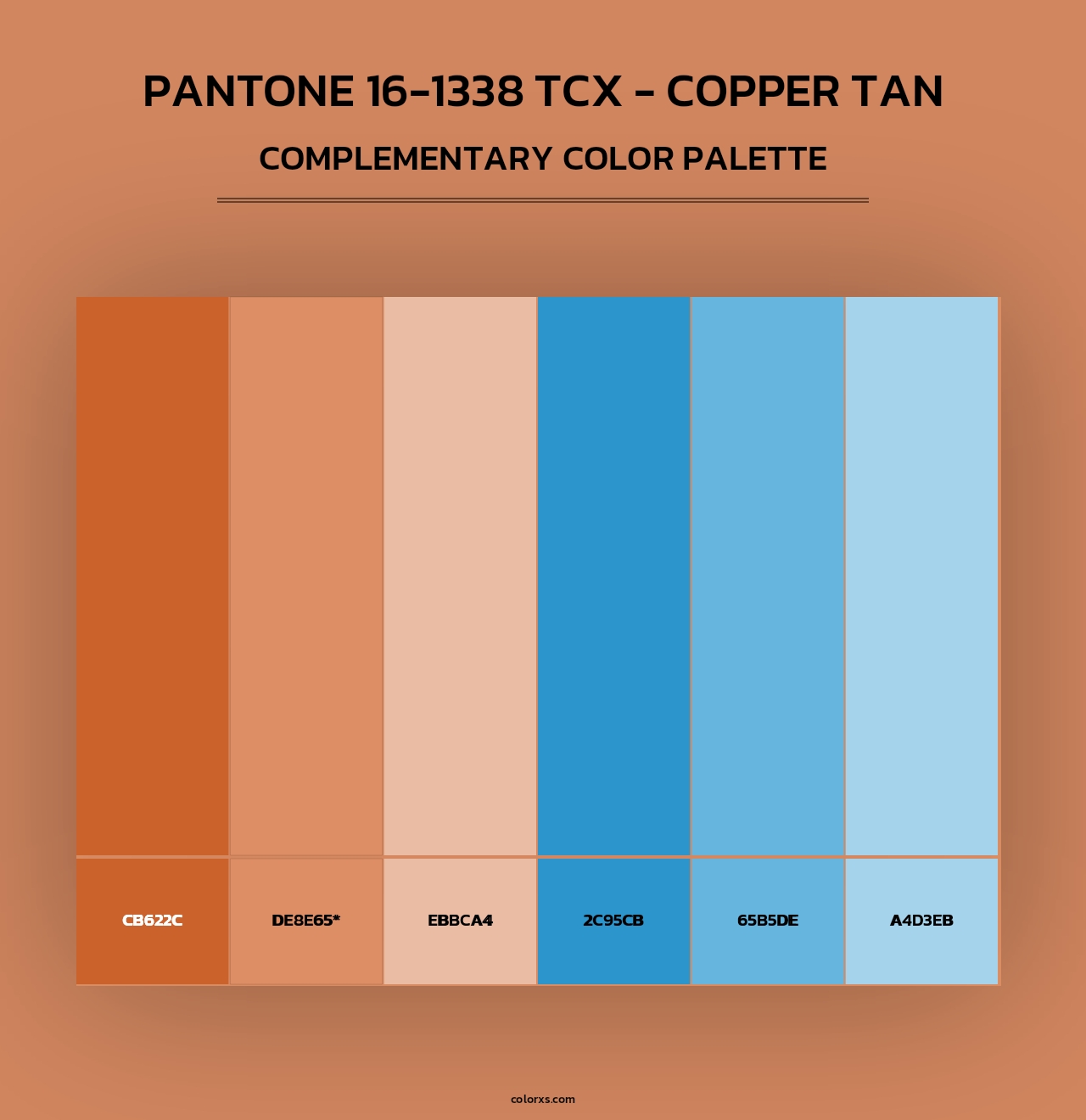 PANTONE 16-1338 TCX - Copper Tan - Complementary Color Palette