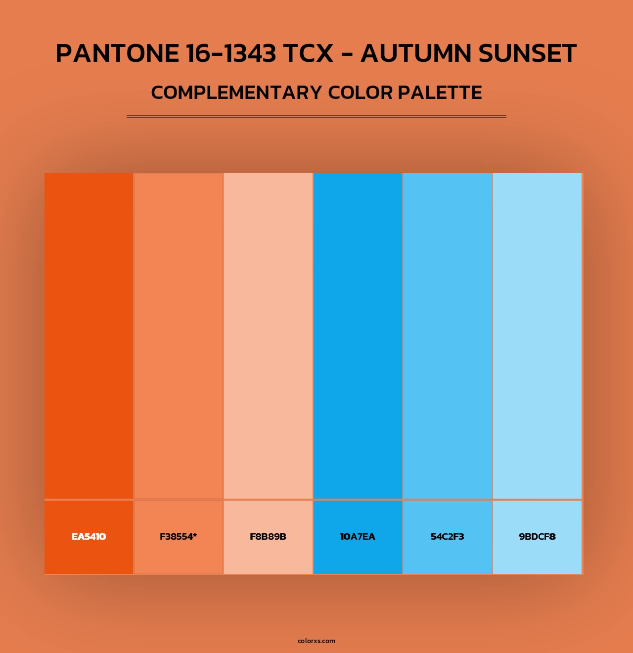 PANTONE 16-1343 TCX - Autumn Sunset - Complementary Color Palette