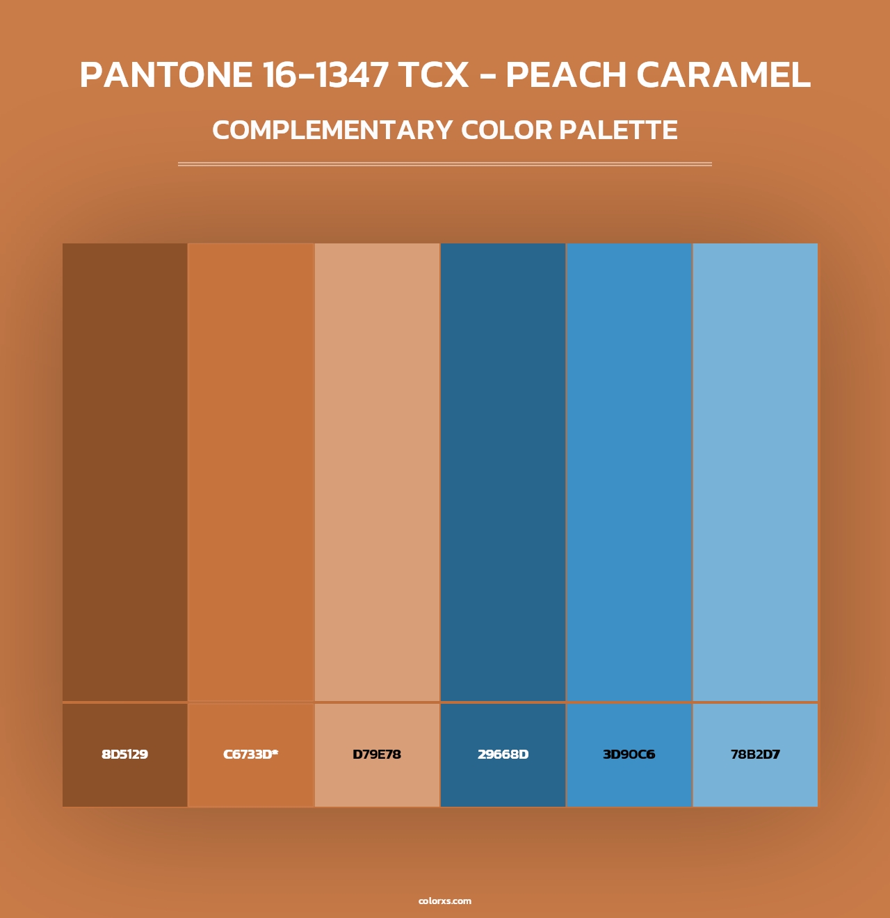 PANTONE 16-1347 TCX - Peach Caramel - Complementary Color Palette