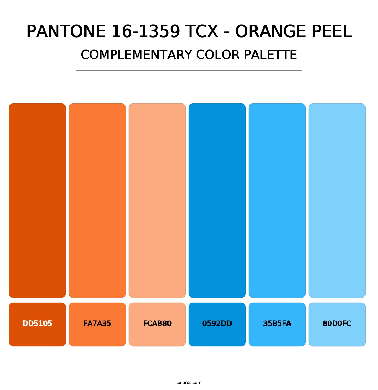 PANTONE 16-1359 TCX - Orange Peel - Complementary Color Palette