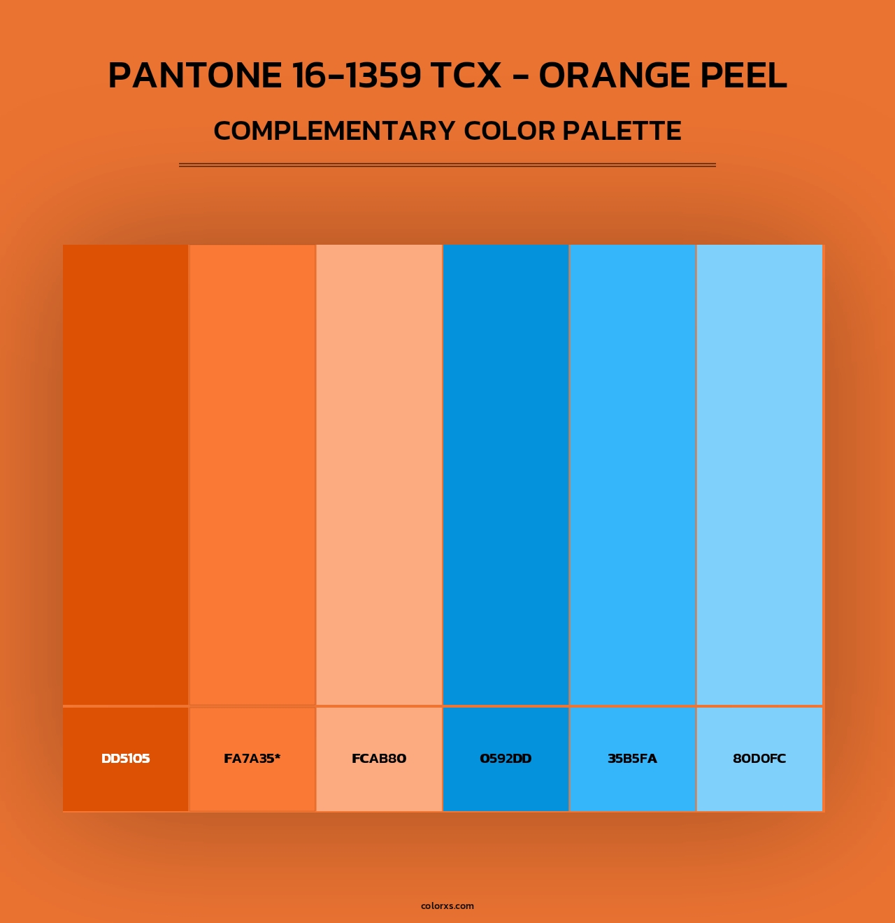 PANTONE 16-1359 TCX - Orange Peel - Complementary Color Palette