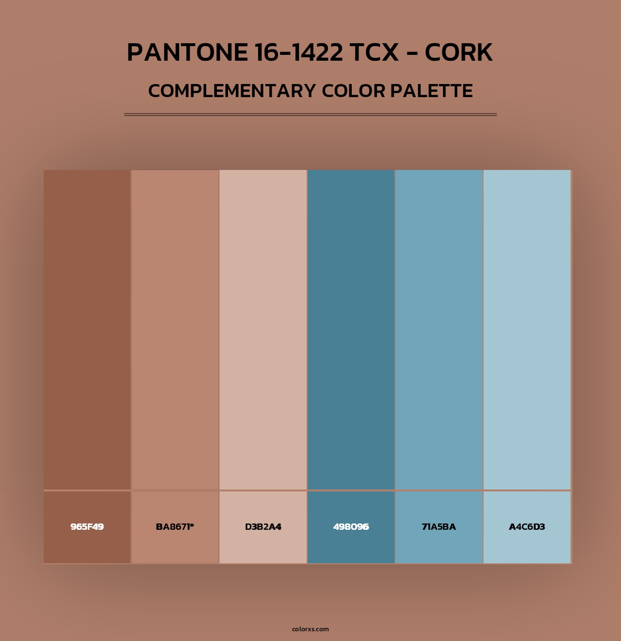PANTONE 16-1422 TCX - Cork - Complementary Color Palette