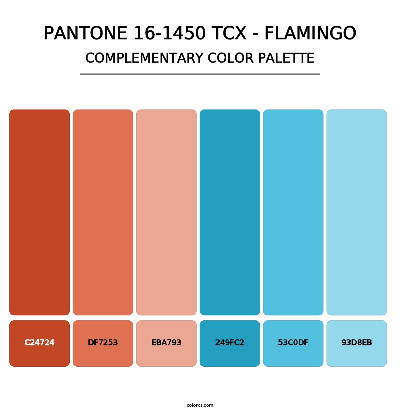 PANTONE 16-1450 TCX - Flamingo - Complementary Color Palette