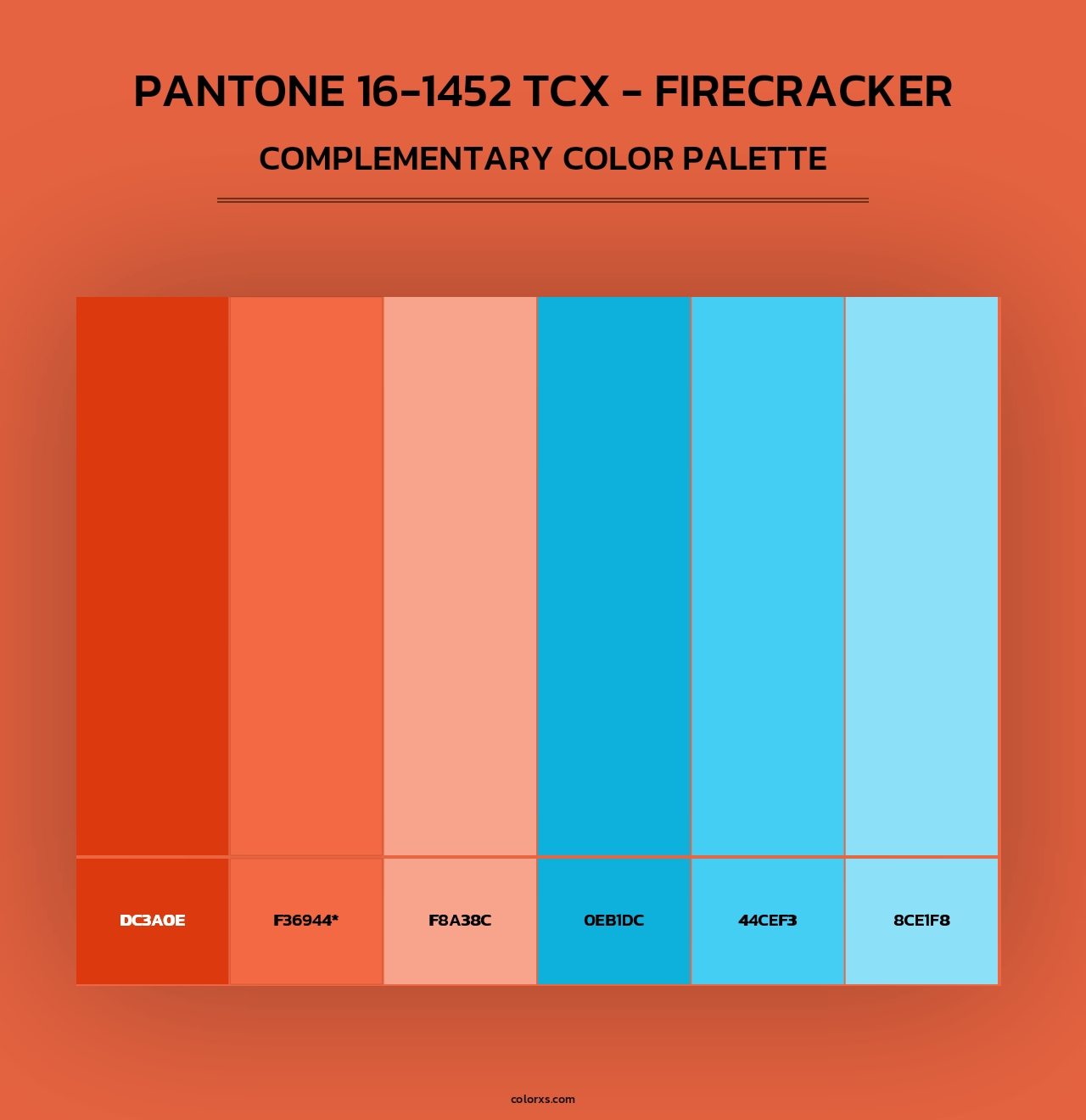 PANTONE 16-1452 TCX - Firecracker - Complementary Color Palette