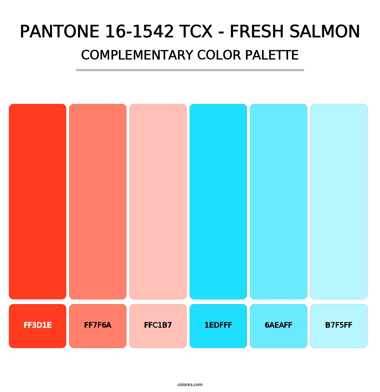 PANTONE 16-1542 TCX - Fresh Salmon - Complementary Color Palette
