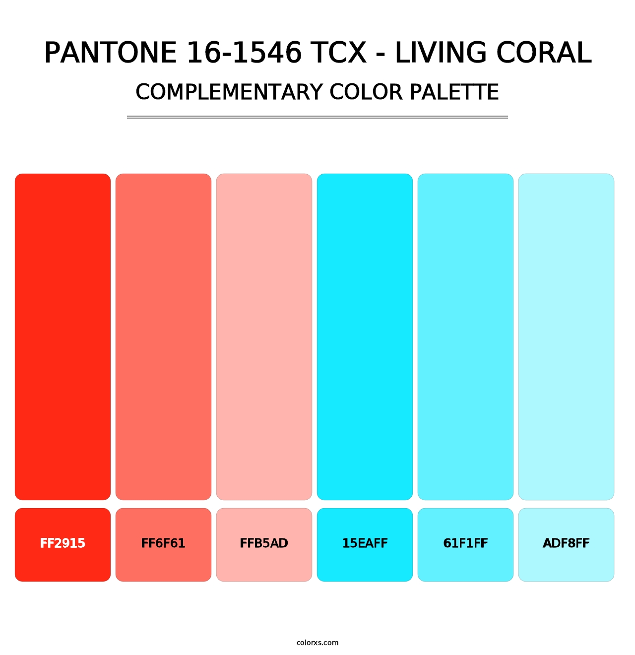 PANTONE 16-1546 TCX - Living Coral - Complementary Color Palette