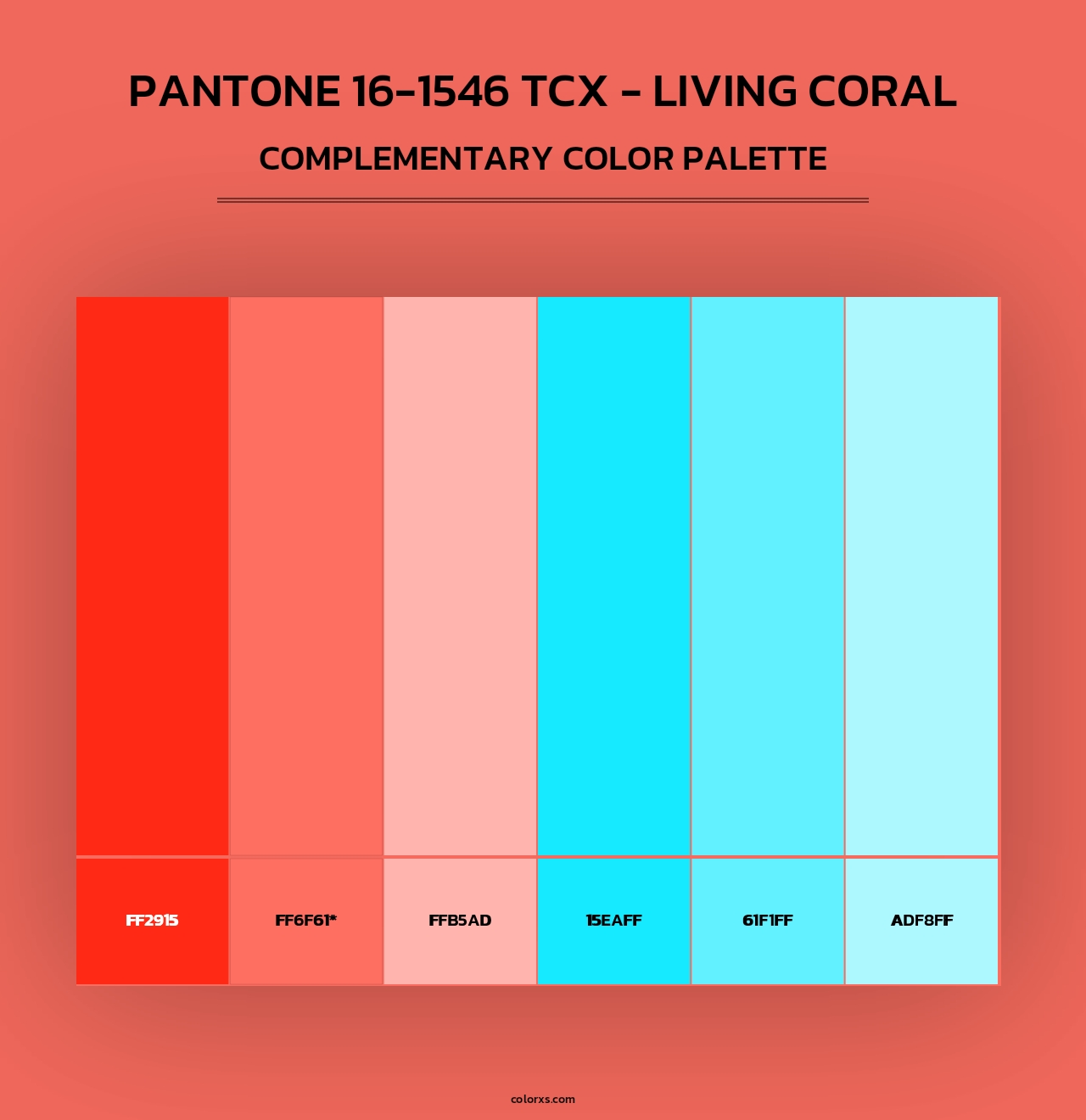 PANTONE 16-1546 TCX - Living Coral - Complementary Color Palette