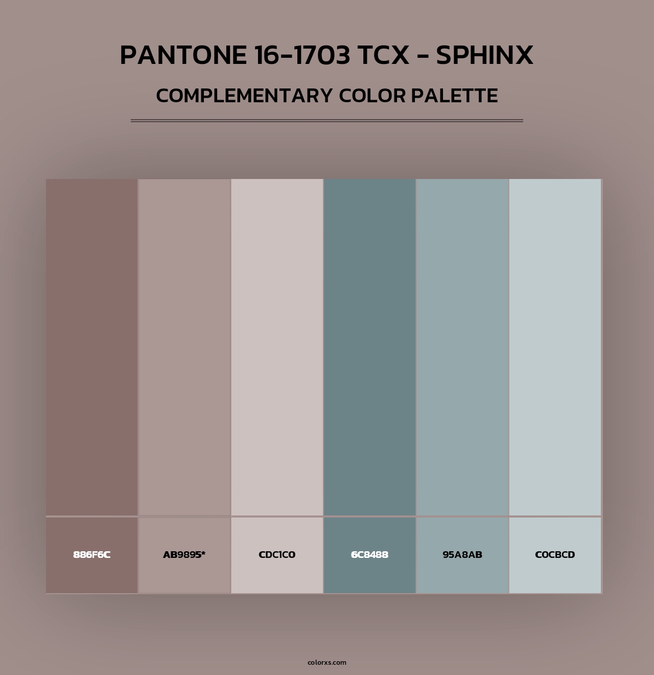 PANTONE 16-1703 TCX - Sphinx - Complementary Color Palette