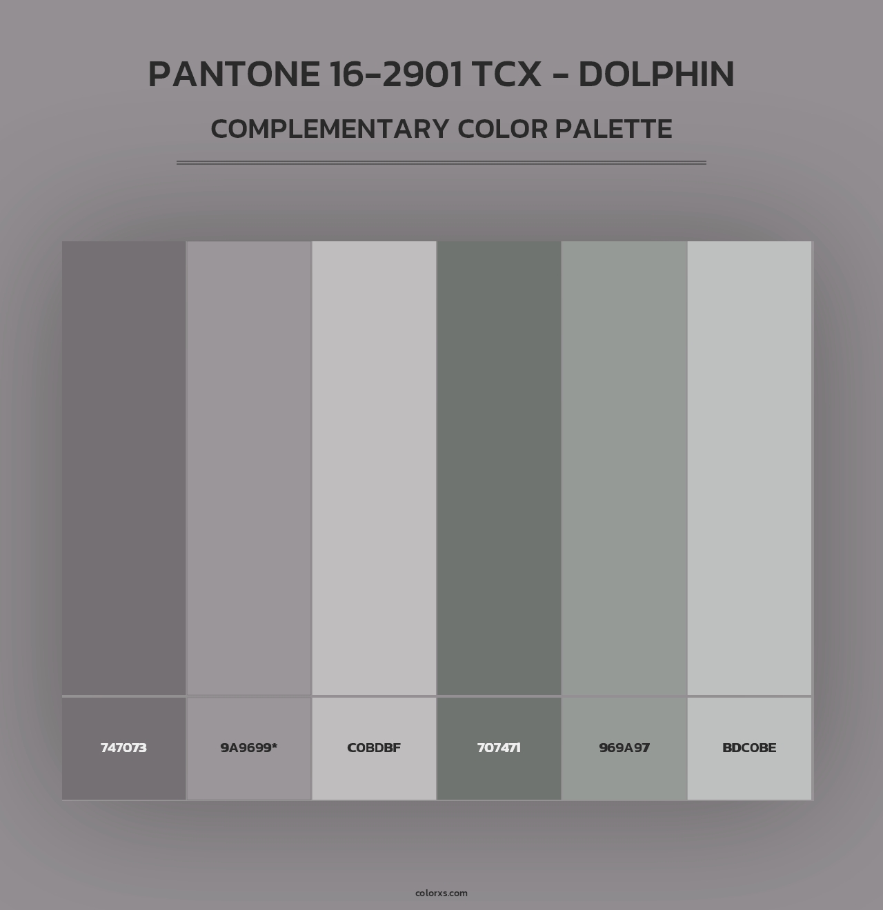 PANTONE 16-2901 TCX - Dolphin - Complementary Color Palette