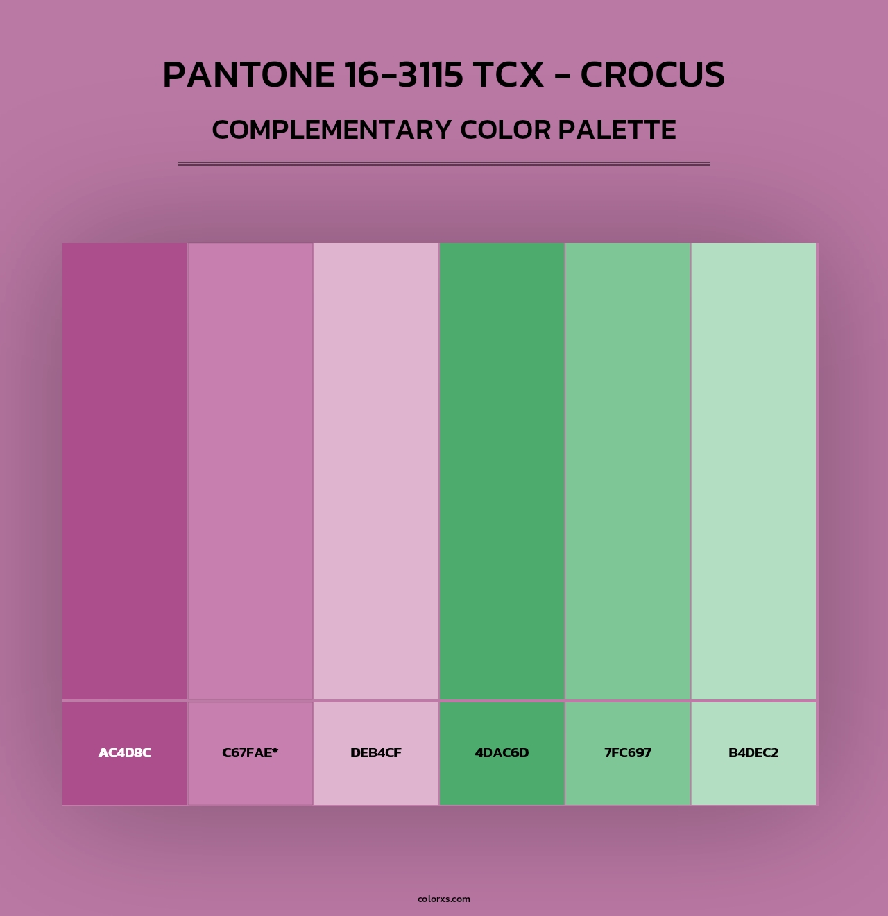 PANTONE 16-3115 TCX - Crocus - Complementary Color Palette