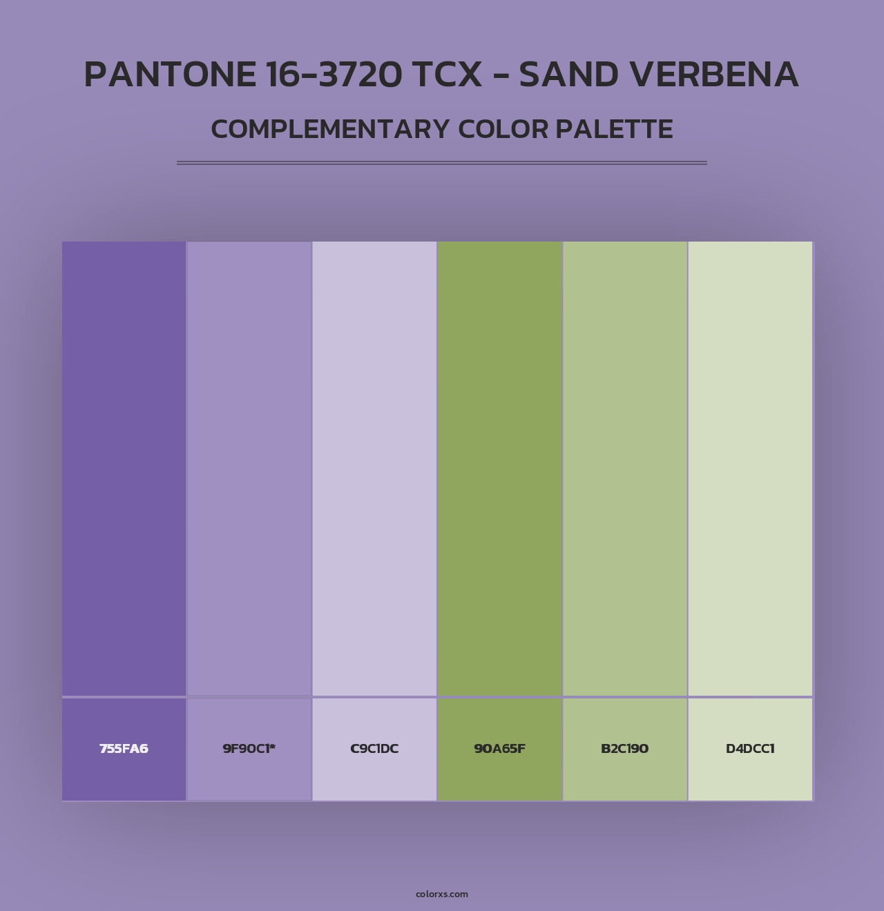 PANTONE 16-3720 TCX - Sand Verbena - Complementary Color Palette