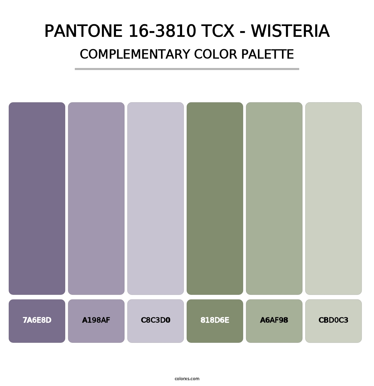 PANTONE 16-3810 TCX - Wisteria - Complementary Color Palette