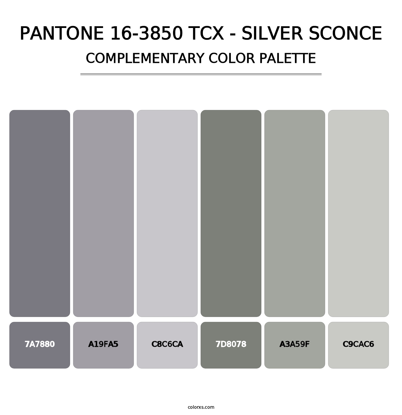 PANTONE 16-3850 TCX - Silver Sconce - Complementary Color Palette