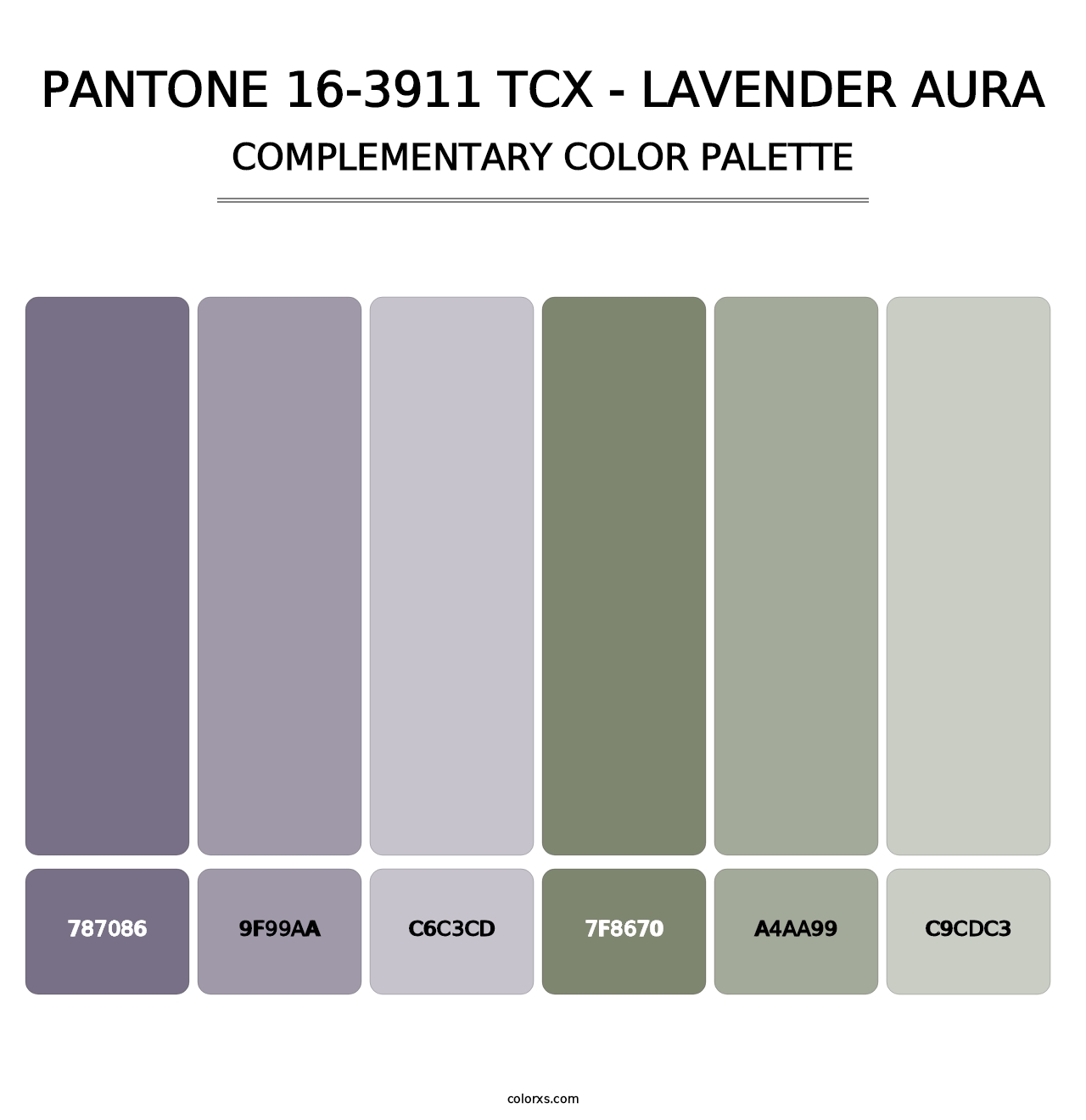 PANTONE 16-3911 TCX - Lavender Aura - Complementary Color Palette