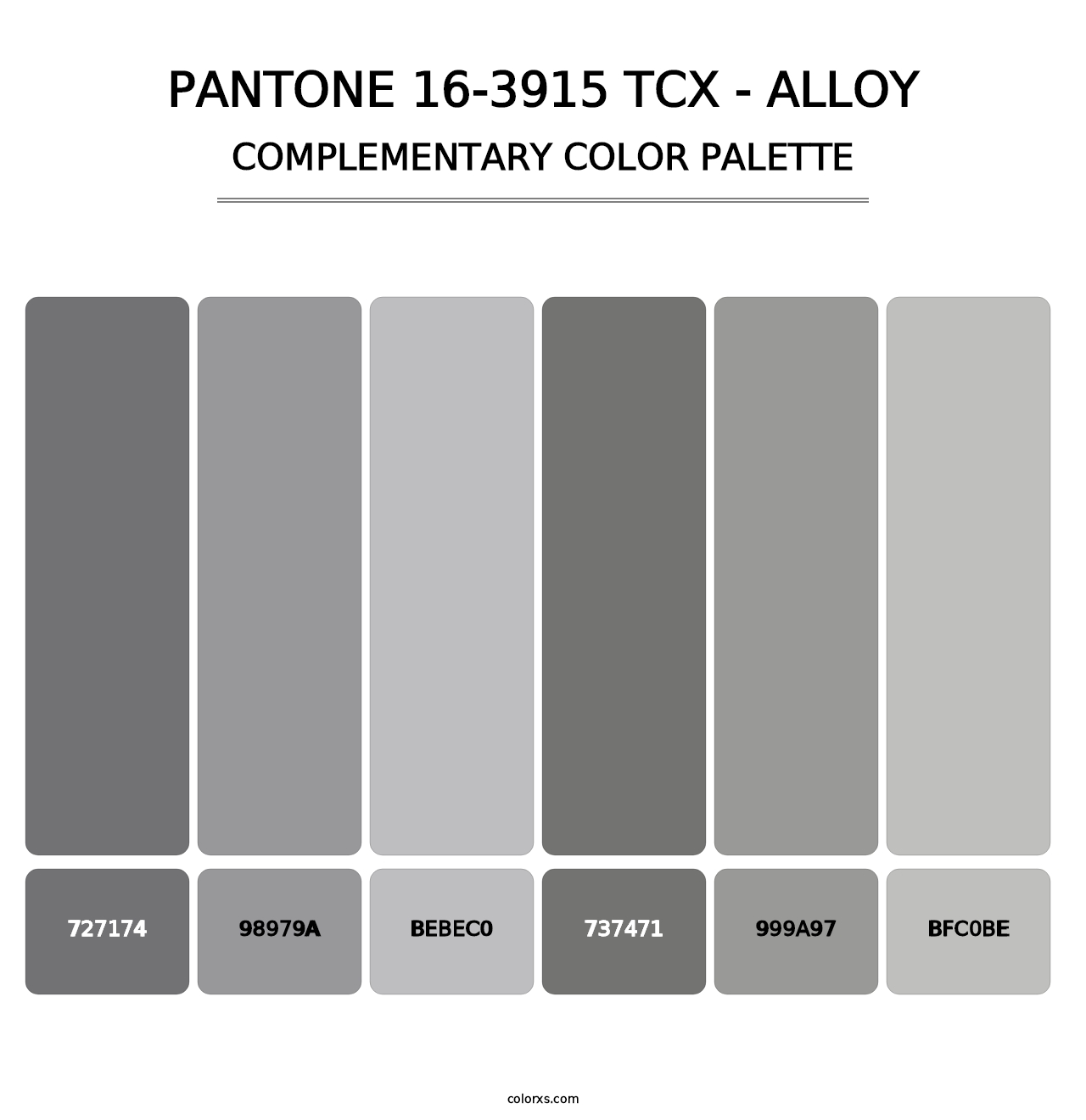 PANTONE 16-3915 TCX - Alloy - Complementary Color Palette