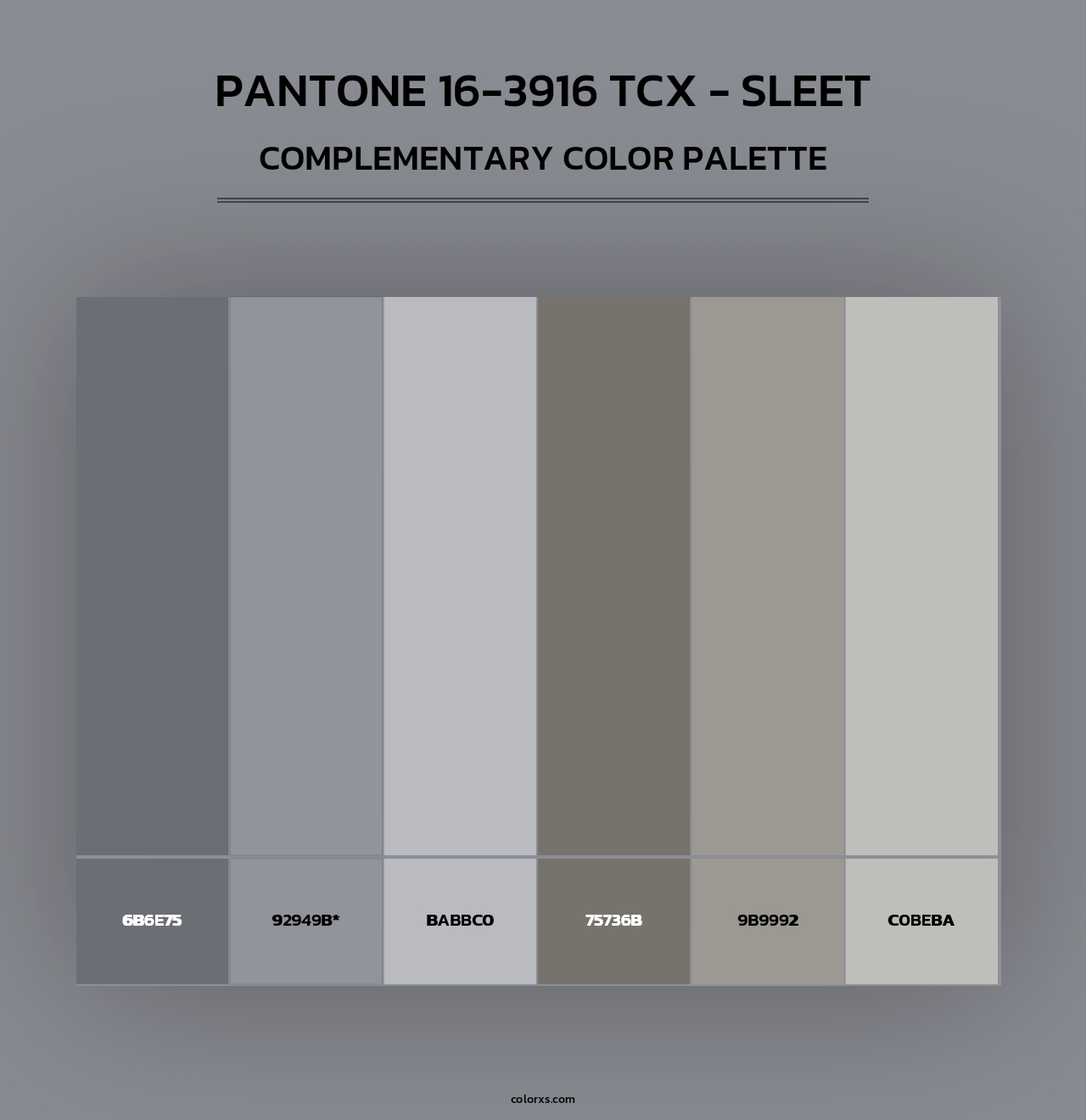 PANTONE 16-3916 TCX - Sleet - Complementary Color Palette
