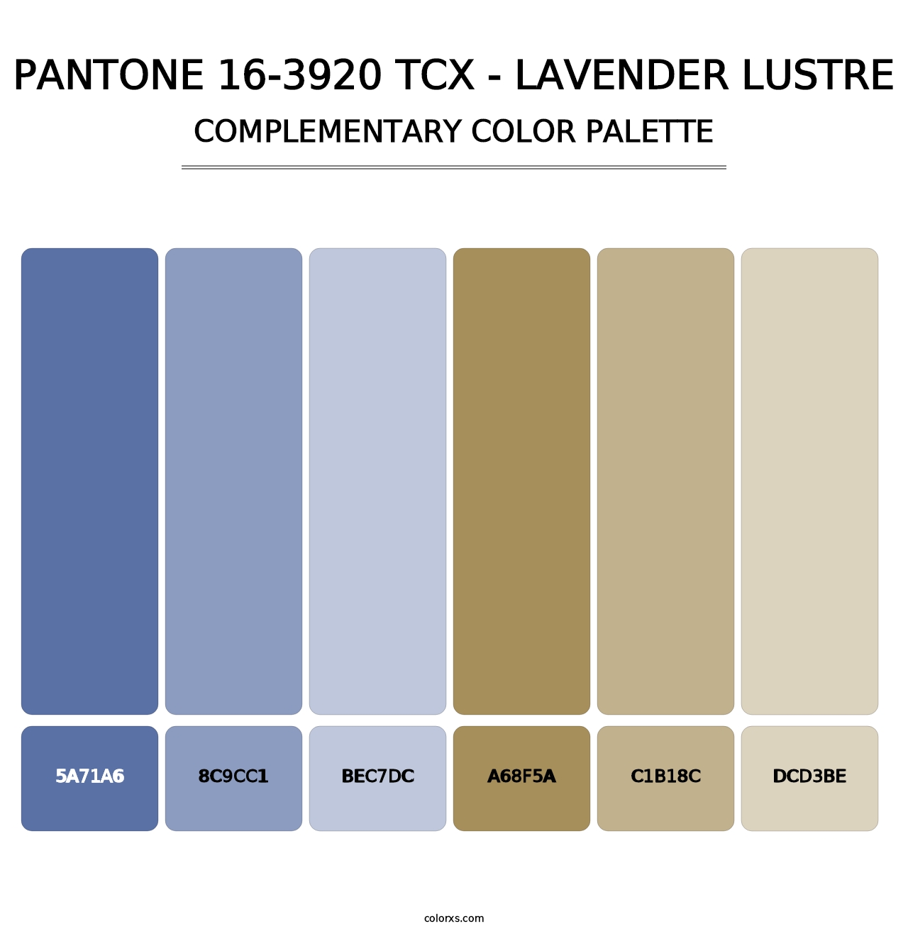 PANTONE 16-3920 TCX - Lavender Lustre - Complementary Color Palette