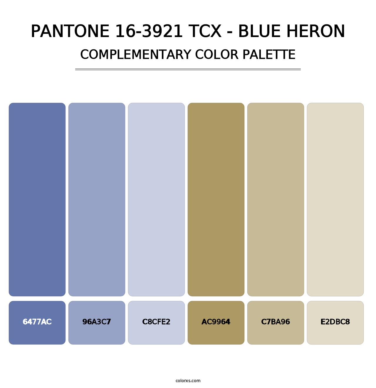 PANTONE 16-3921 TCX - Blue Heron - Complementary Color Palette