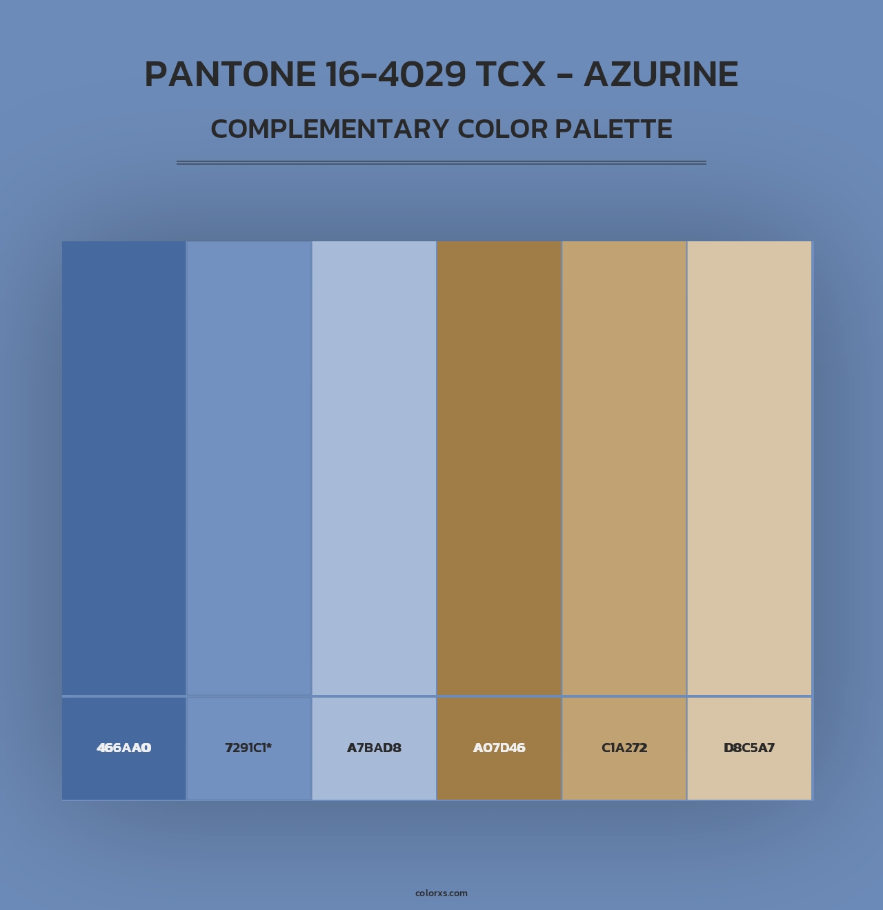 PANTONE 16-4029 TCX - Azurine - Complementary Color Palette