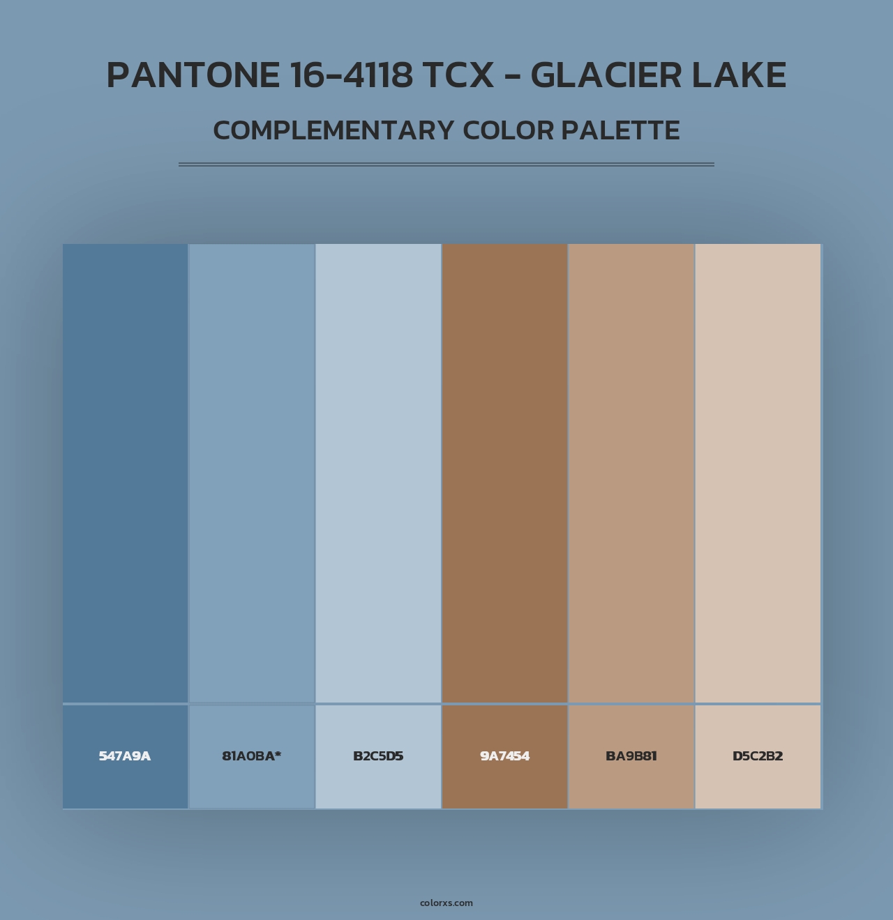 PANTONE 16-4118 TCX - Glacier Lake - Complementary Color Palette