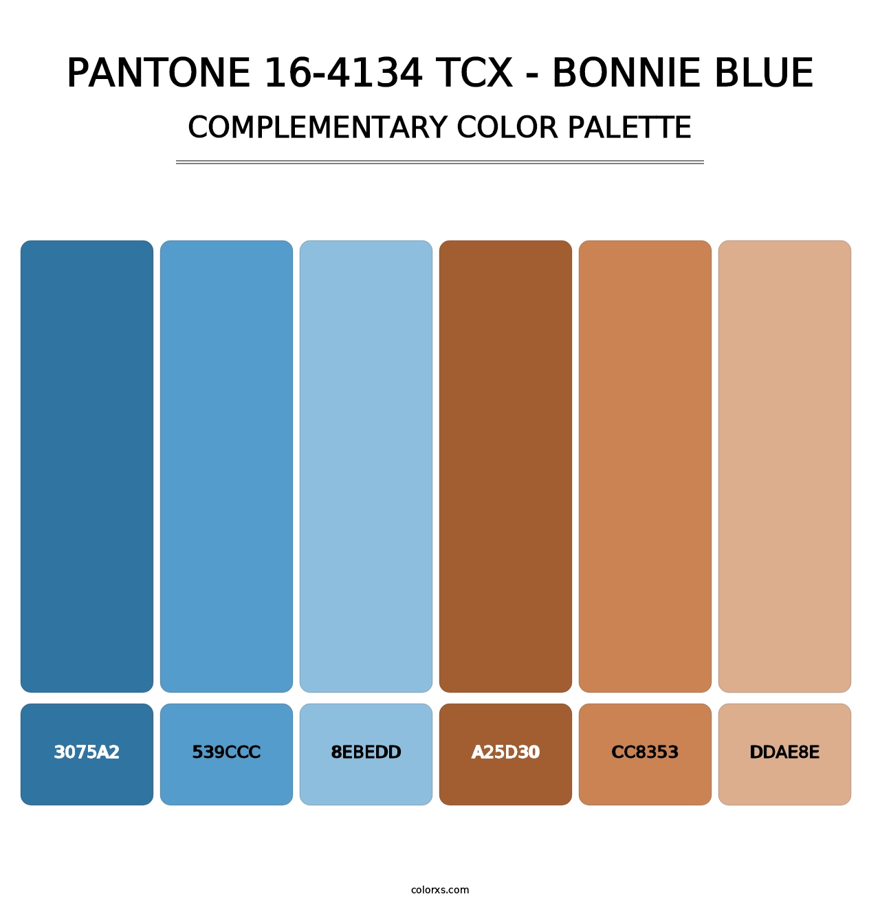 PANTONE 16-4134 TCX - Bonnie Blue - Complementary Color Palette
