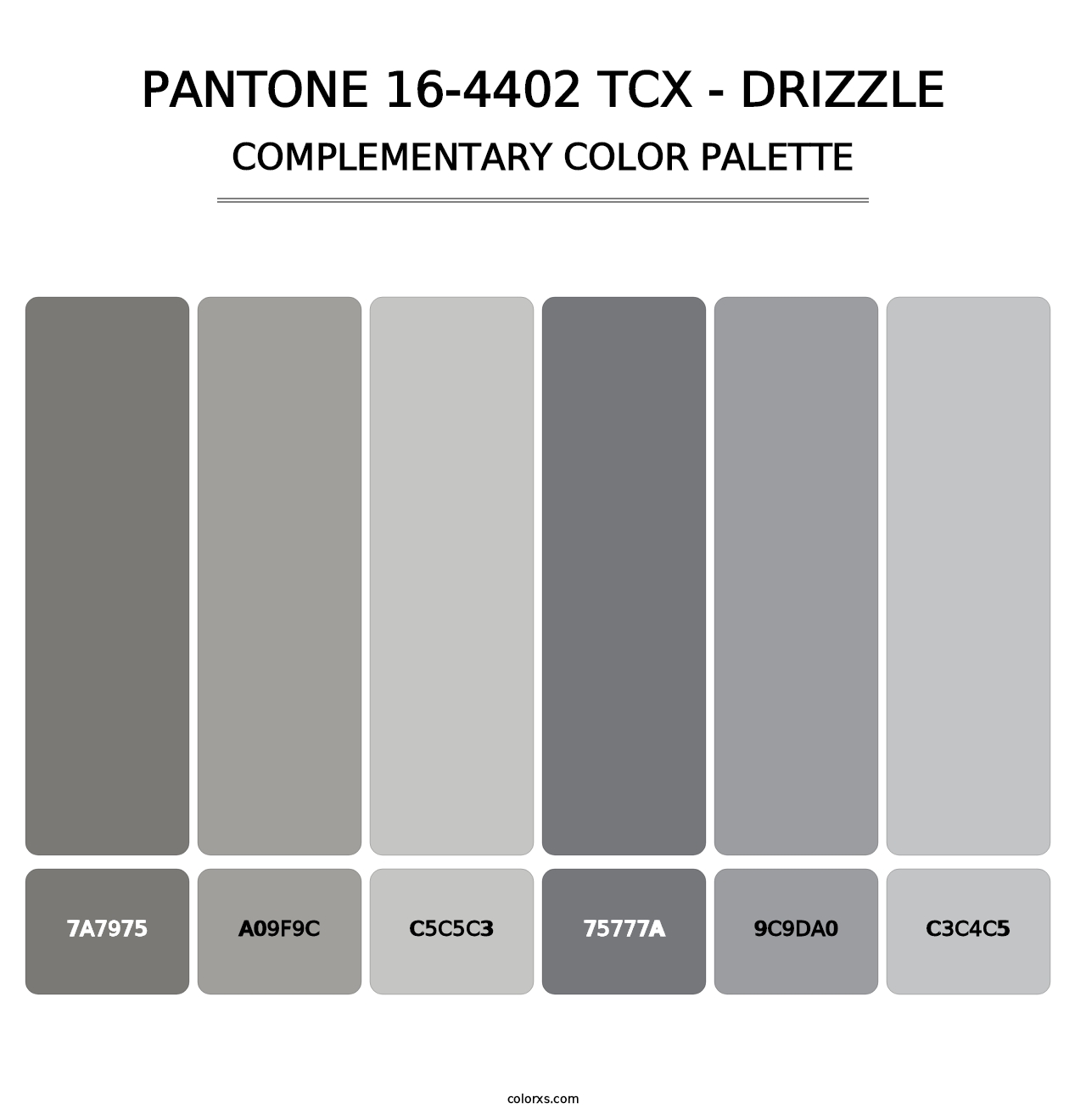 PANTONE 16-4402 TCX - Drizzle - Complementary Color Palette