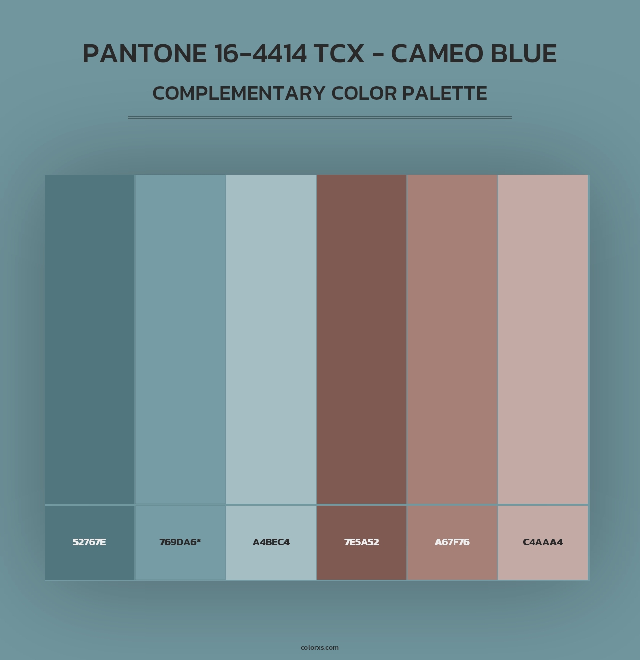 PANTONE 16-4414 TCX - Cameo Blue - Complementary Color Palette