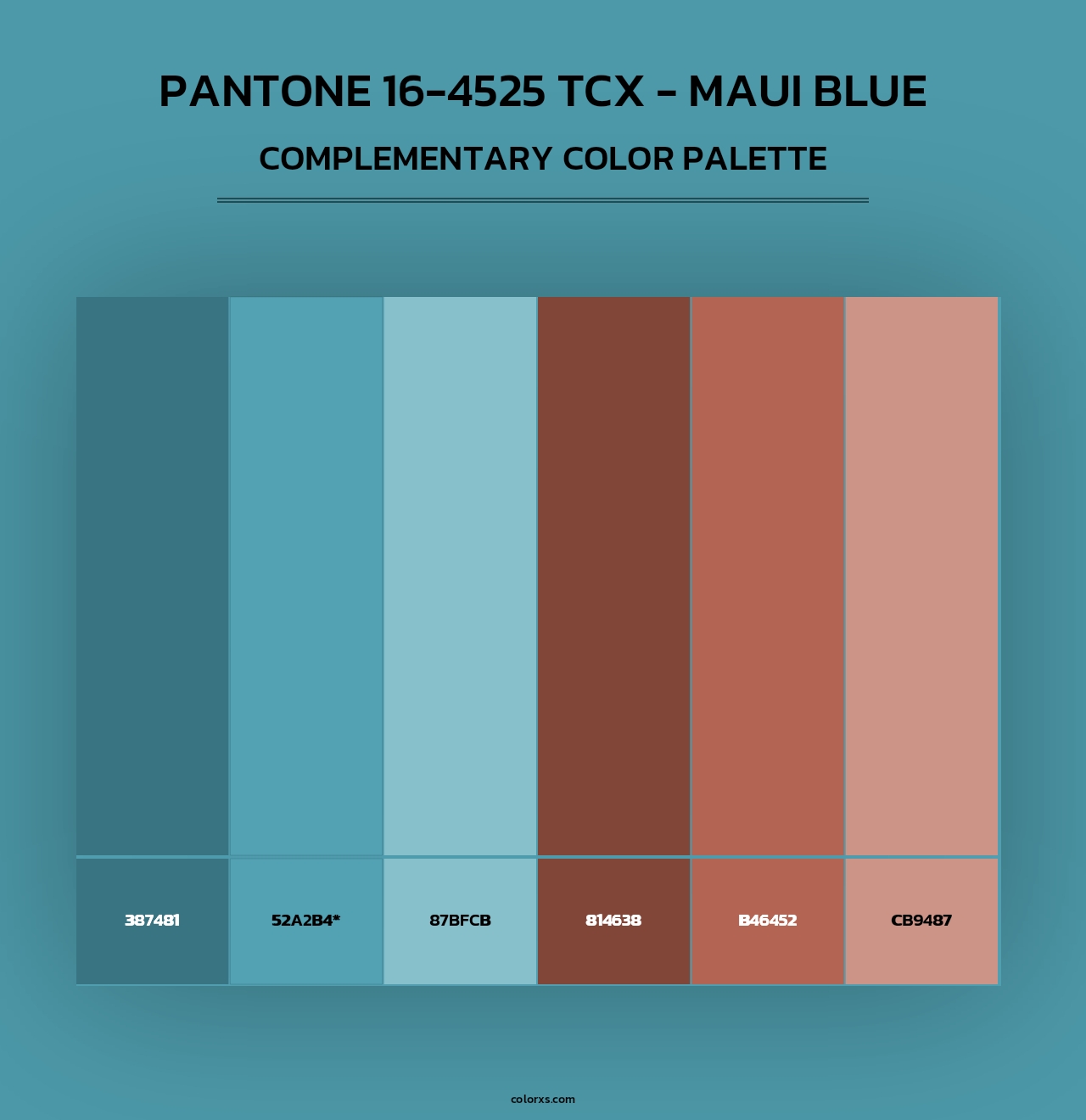 PANTONE 16-4525 TCX - Maui Blue - Complementary Color Palette