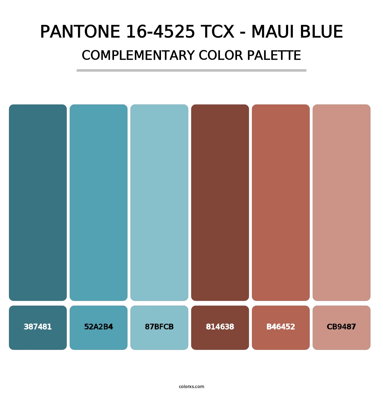 PANTONE 16-4525 TCX - Maui Blue - Complementary Color Palette