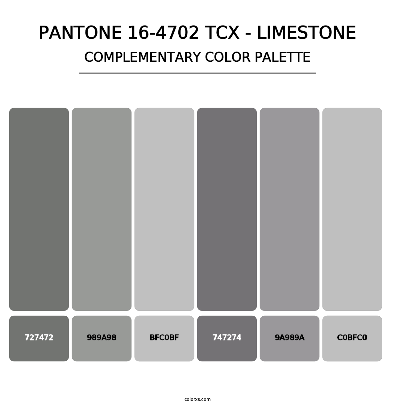 PANTONE 16-4702 TCX - Limestone - Complementary Color Palette