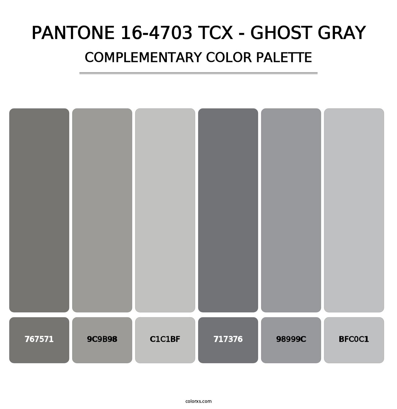 PANTONE 16-4703 TCX - Ghost Gray - Complementary Color Palette